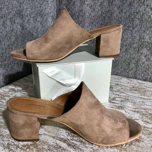 14th & Union HAYZEL Faux Suede Mules - Picture 8 of 9